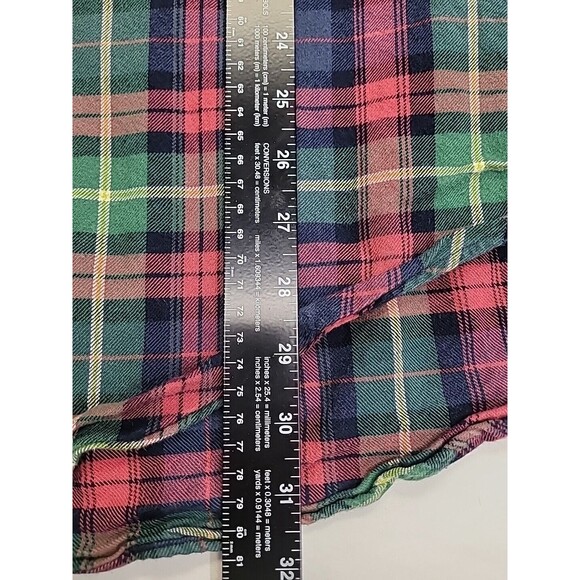 VINTAGE Polo Ralph Lauren Flannel Shirt Mens XL Plaid Green Blue Red RL 90s Long - Picture 8 of 8